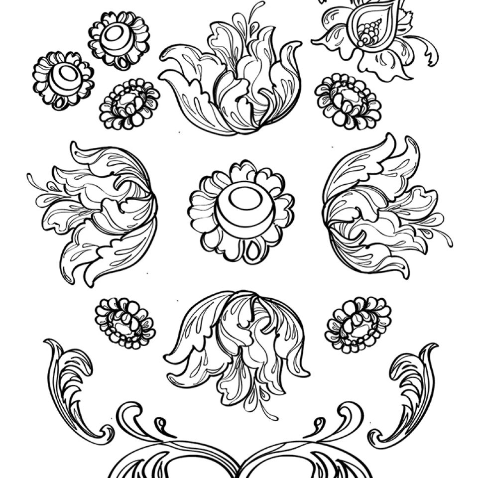 Rosemaling (norwegian decorative folk art) card