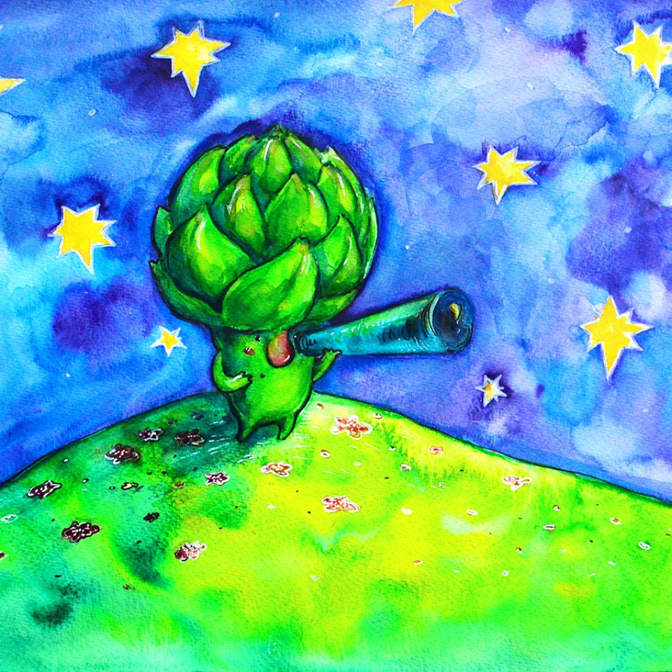 Artichoke stares at the stars
